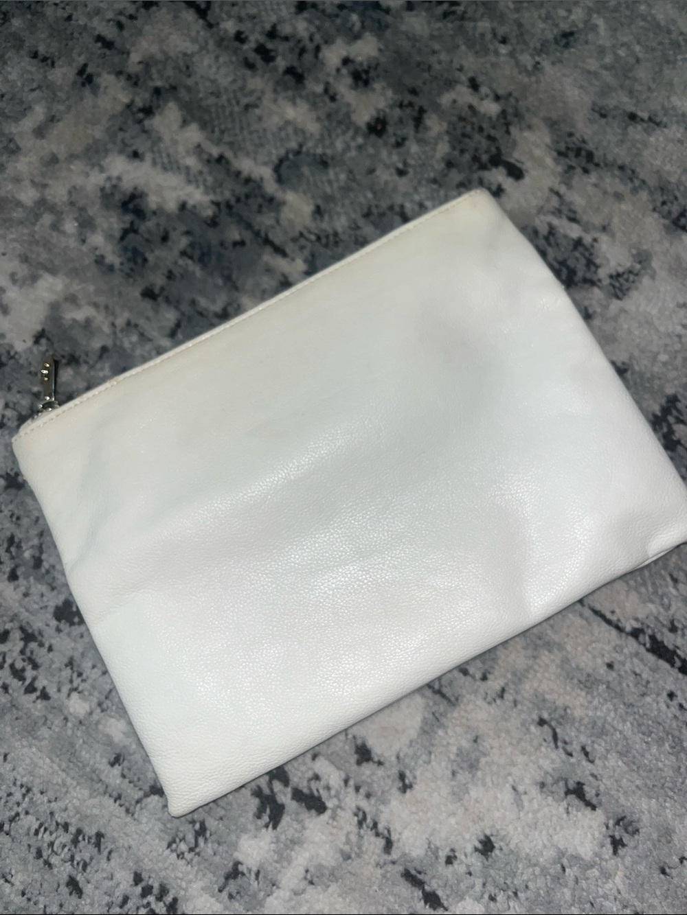 Forever 21 White Leather Zip Pouch